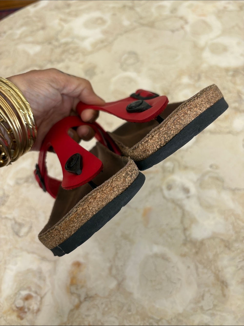 Birkenstock Gizeh Birko-Flor Red Sandals - Picture 11 of 15